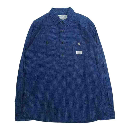 NEIGHBORHOOD ネイバーフッド 14AW 142AQNH-SHM03 DOT PULL OVER SHIRT ドット プルオーバー 長袖 シャツ インディゴブルー系 S【中古】