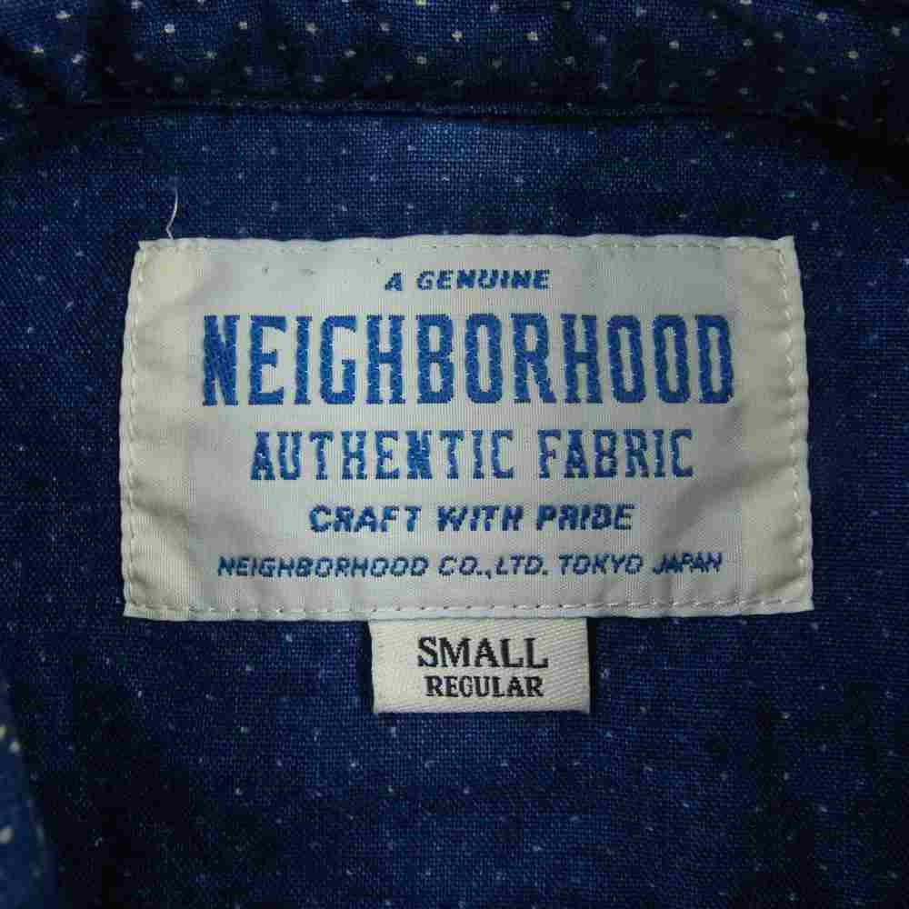 NEIGHBORHOOD ネイバーフッド 14AW 142AQNH-SHM03 DOT PULL OVER SHIRT ドット プルオーバー 長袖 シャツ インディゴブルー系 S【中古】