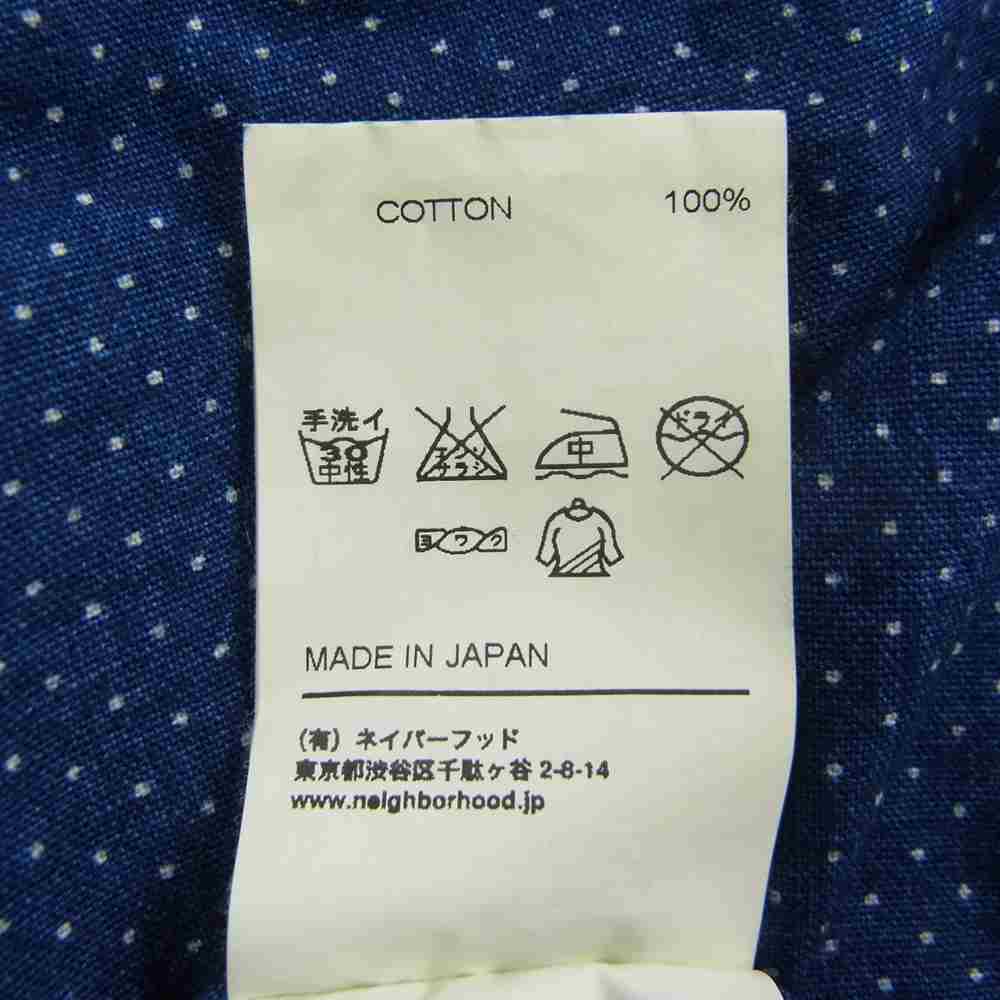 NEIGHBORHOOD ネイバーフッド 14AW 142AQNH-SHM03 DOT PULL OVER SHIRT ドット プルオーバー 長袖 シャツ インディゴブルー系 S【中古】