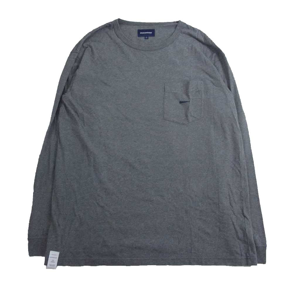DESCENDANT ディセンダント LS TEE ロゴ刺繍 クルーネック 長袖 Tシャツ カットソー グレー系 1【中古】
