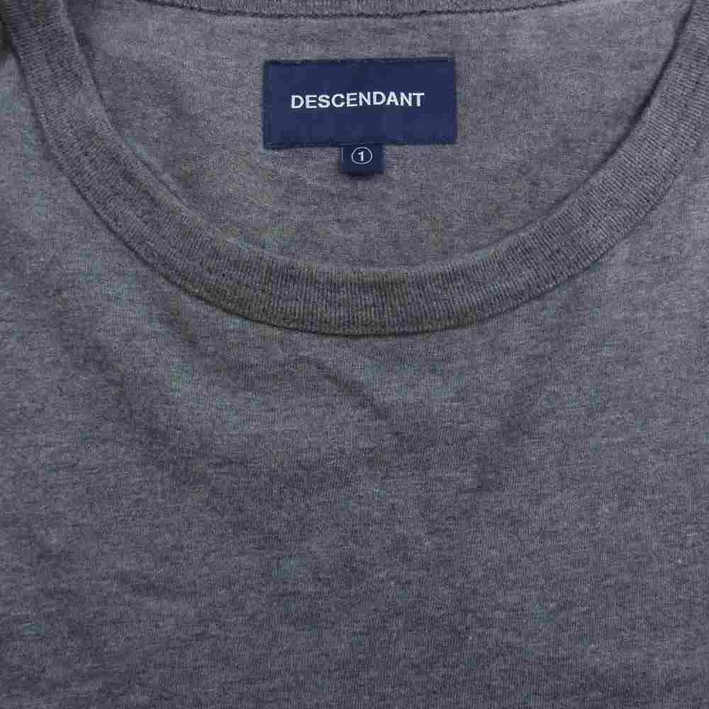 DESCENDANT ディセンダント LS TEE ロゴ刺繍 クルーネック 長袖 Tシャツ カットソー グレー系 1【中古】