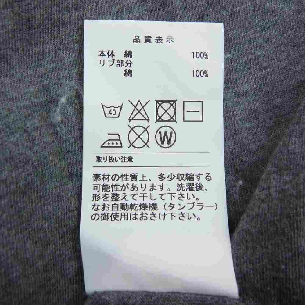 DESCENDANT ディセンダント LS TEE ロゴ刺繍 クルーネック 長袖 Tシャツ カットソー グレー系 1【中古】