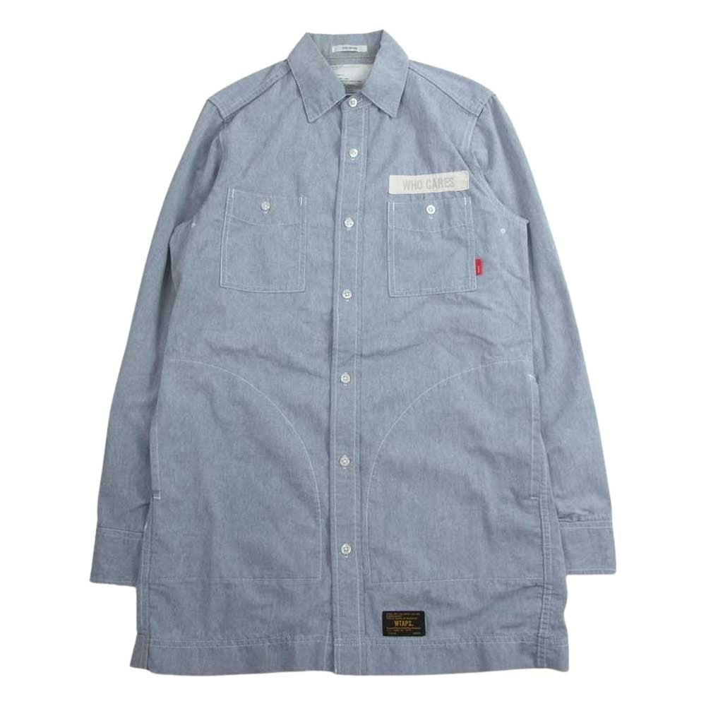WTAPS ダブルタップス 11SS 111GWDT-SHM01S MUMMY LS WHO CARES ロゴパッチ 長袖 シャツ ライトブルー系【中古】