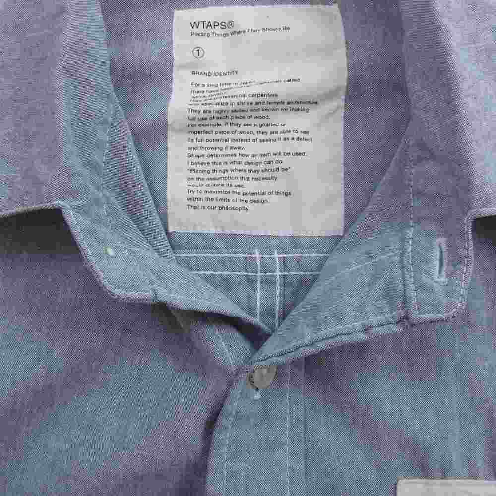 WTAPS ダブルタップス 11SS 111GWDT-SHM01S MUMMY LS WHO CARES ロゴパッチ 長袖 シャツ ライトブルー系【中古】