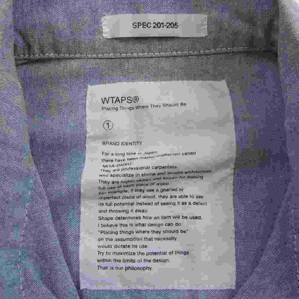 WTAPS ダブルタップス 11SS 111GWDT-SHM01S MUMMY LS WHO CARES ロゴパッチ 長袖 シャツ ライトブルー系【中古】