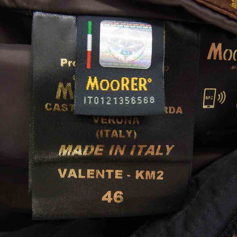 ムーレー イタリア製 VERONA ヴェローナ VALENTE-KM2 ヴァレンテ ファーダウンコート ブラック系 46【美品】【中古】