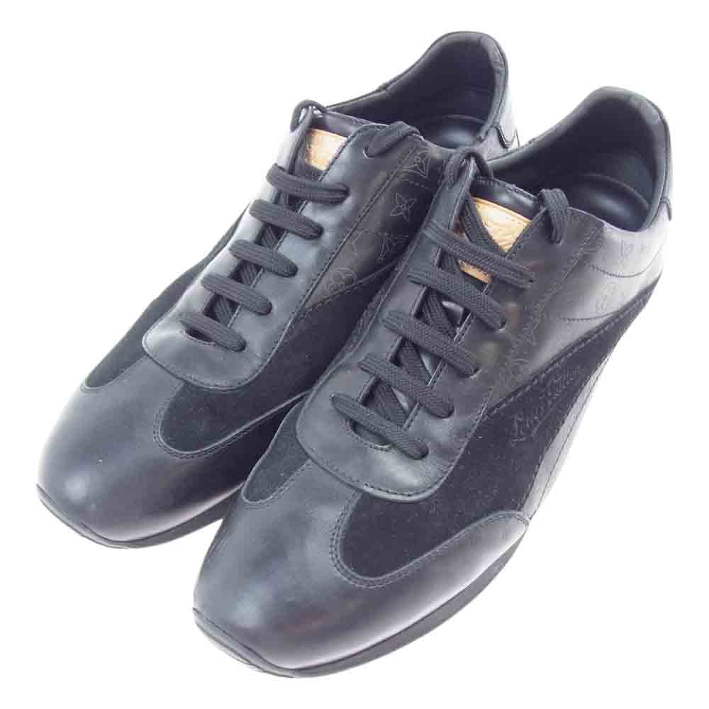 LOUIS VUITTON ルイ・ヴィトン FD0026 モノグラム スエード レザー スニーカー ブラック系 8【中古】