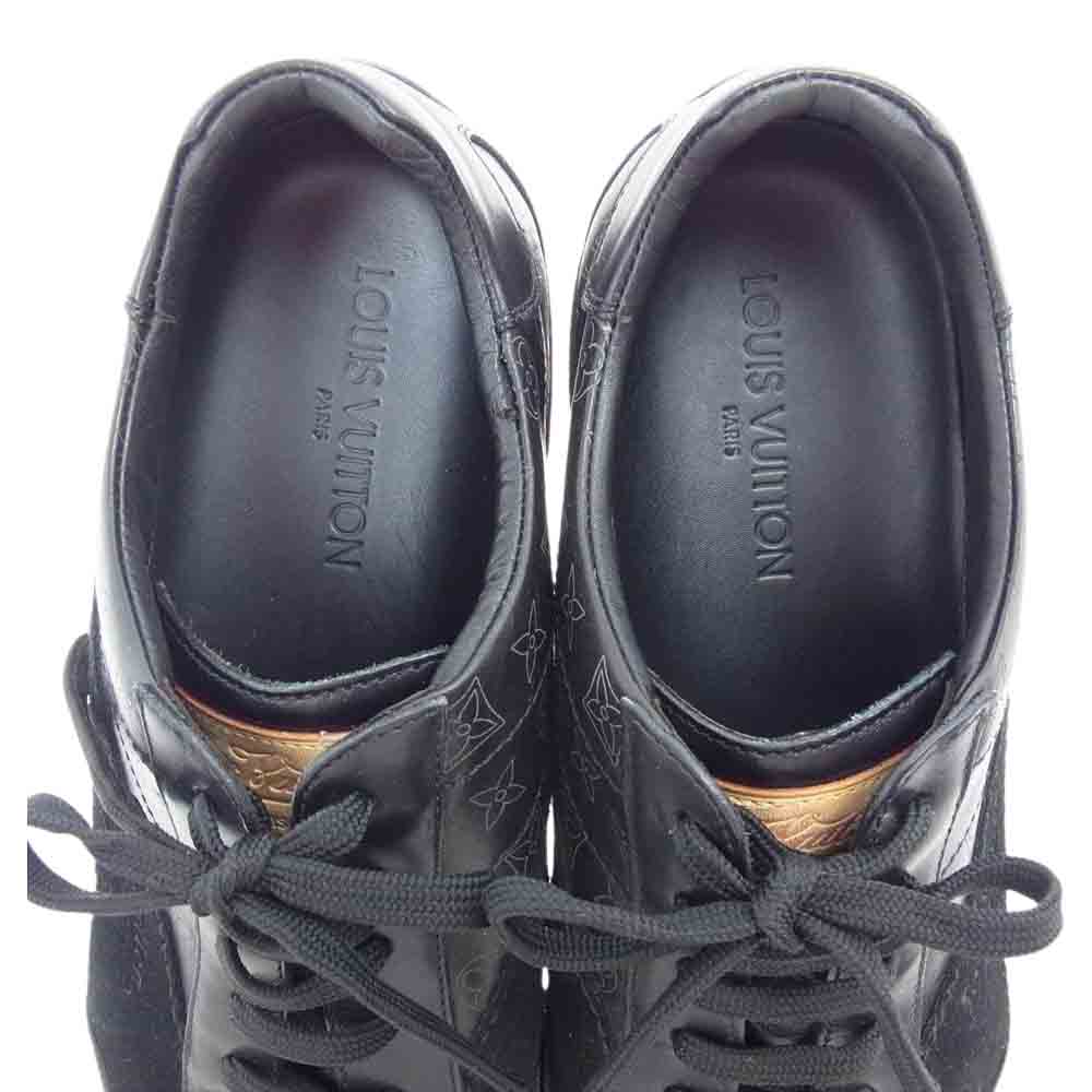 LOUIS VUITTON ルイ・ヴィトン FD0026 モノグラム スエード レザー スニーカー ブラック系 8【中古】