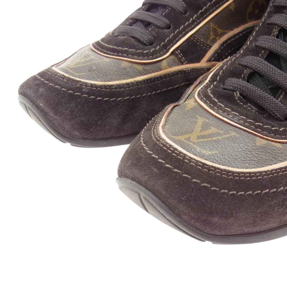 LOUIS VUITTON ルイ・ヴィトン GO0056 モノグラム スエード レザー ローカット スニーカー シューズ ブラウン系 8【中古】