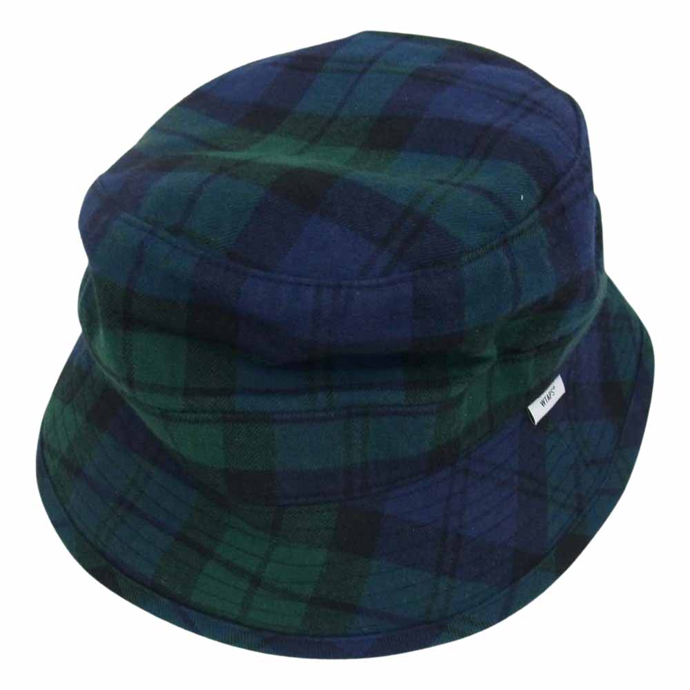 WTAPS ダブルタップス 22SS 221HCDT-HT15 BUCKET 01 HAT COTTON FLANNEL バケット ハット コットン フランネル チェック ダークネイビー系 グリーン系 02【中古】