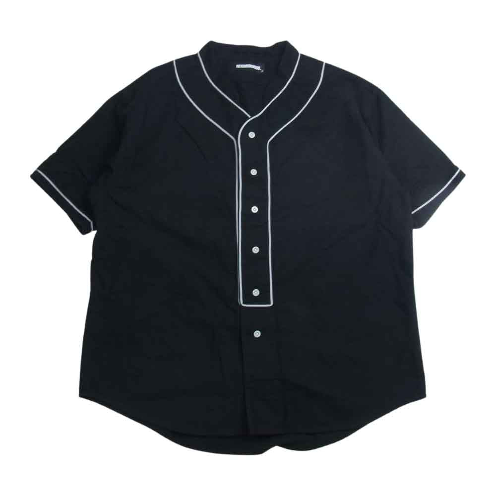 NEIGHBORHOOD ネイバーフッド 22SS 221AQNH-SHM05 B.B. C-SHIRT SS コットン フランネル ベースボール シャツ ブラック系 M【中古】