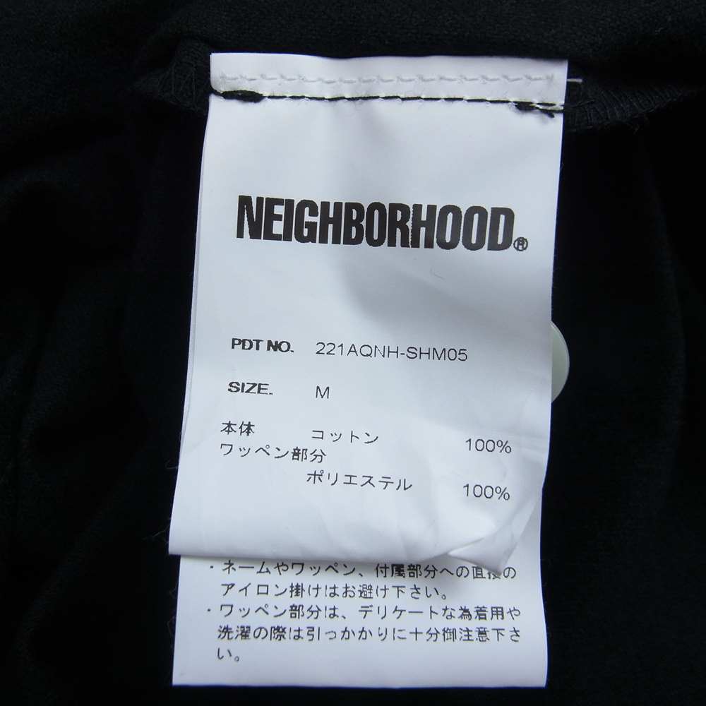 NEIGHBORHOOD ネイバーフッド 22SS 221AQNH-SHM05 B.B. C-SHIRT SS コットン フランネル ベースボール シャツ ブラック系 M【中古】