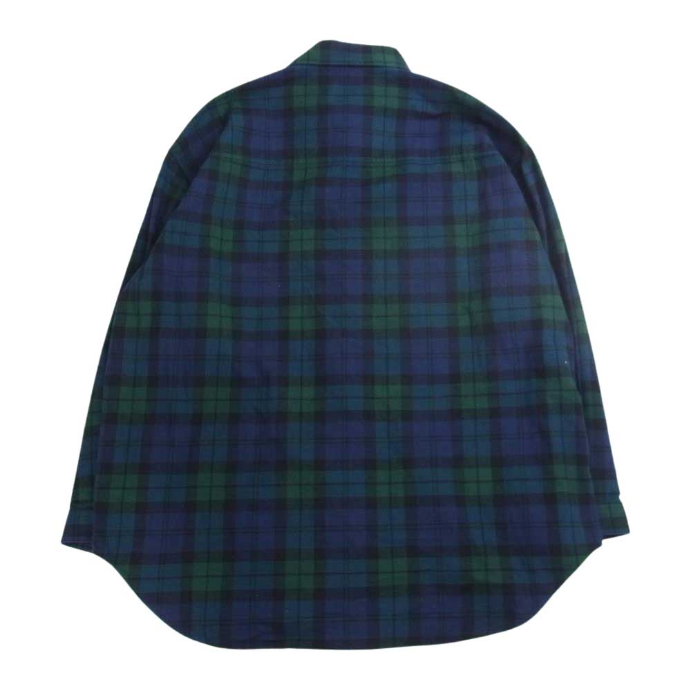 WTAPS ダブルタップス 22SS 221TQDT-SHM02 WCPO 02 LS COTTON FLANNEL TEXTILE オーバー シャツ コットン フランネル テキスタイル チェック  グリーン系 ネイビー系 1【中古】
