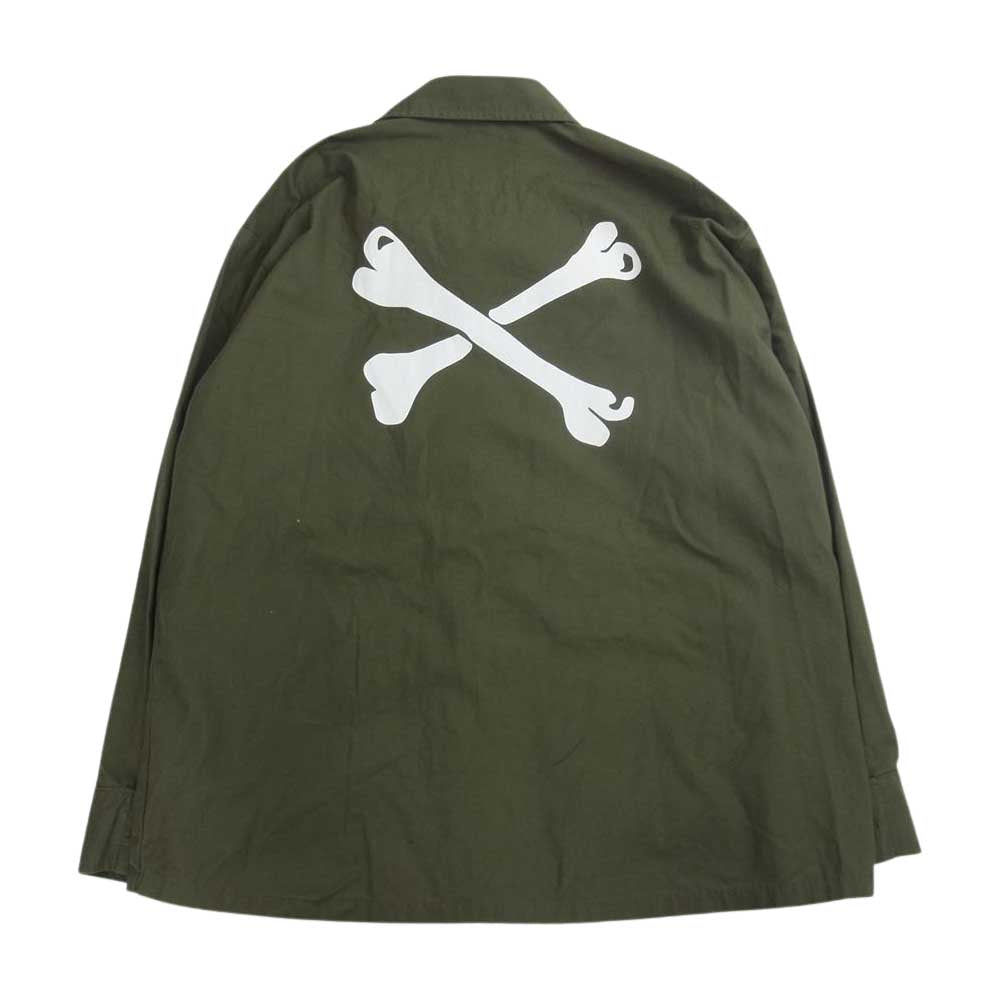 WTAPS ダブルタップス 19AW 192WVNHD-SHM02S × NEIGHBORHOOD ネイバーフッド JUNGLE LS SHIRT ジャングル 長袖シャツ カーキ系 1【中古】