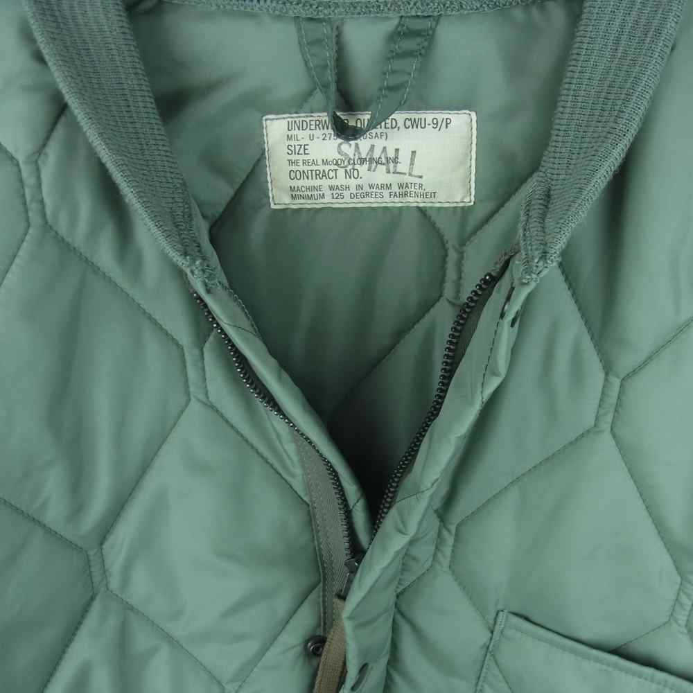 The REAL McCOY'S ザリアルマッコイズ UNDERWEAR QUILTED CWU 9/P ナイロン キルティング ジャケット カーキ系 S【中古】