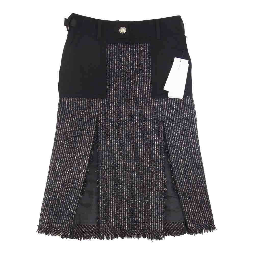 Sacai サカイ 20AW 20-05217 Tweed Skirt ツイード スカート ブラック系 2【美品】【中古】