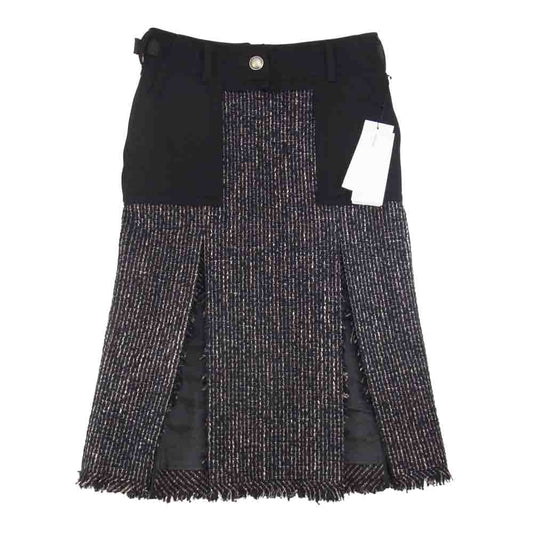 Sacai サカイ 20AW 20-05217 Tweed Skirt ツイード スカート ブラック系 2【美品】【中古】