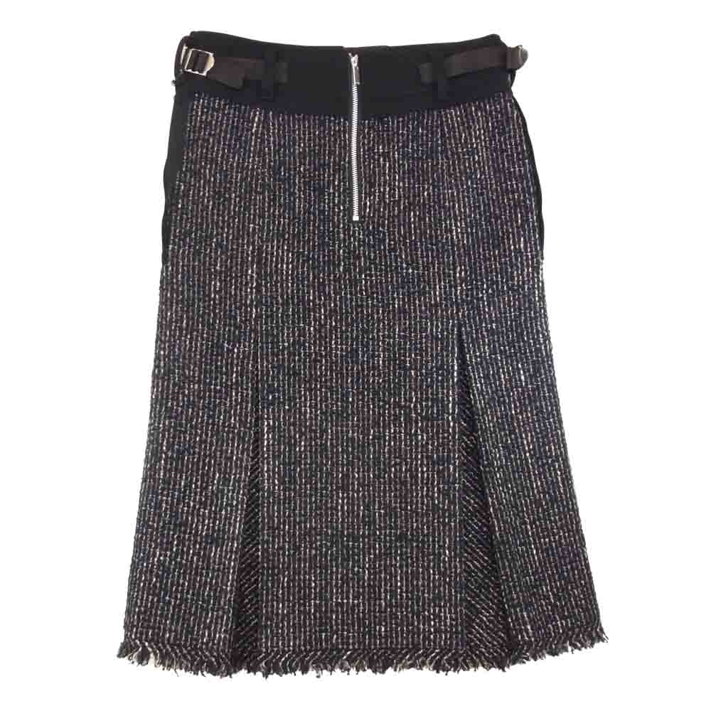 Sacai サカイ 20AW 20-05217 Tweed Skirt ツイード スカート ブラック系 2【美品】【中古】