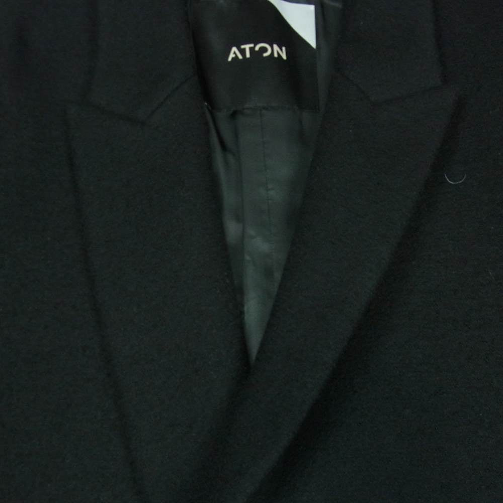 エイトン 6682632 MELTON CHESTER COAT メルトン ダブルブレスト チェスター コート ブラック系 02【中古】