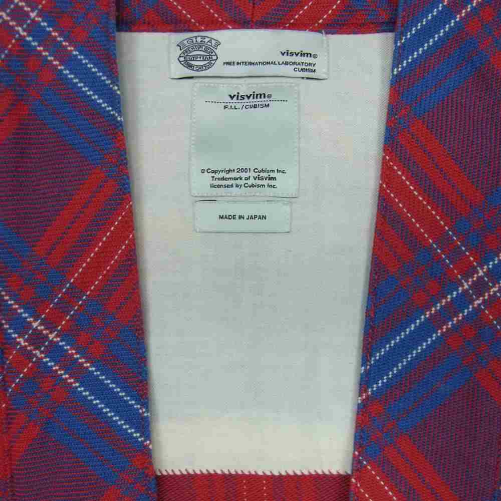 VISVIM ビズビム 0112305011001 LHAMO SHIRT GIZA ギザコットン ラモシャツ チェック ジャケット レッド系 ブルー系 2【中古】