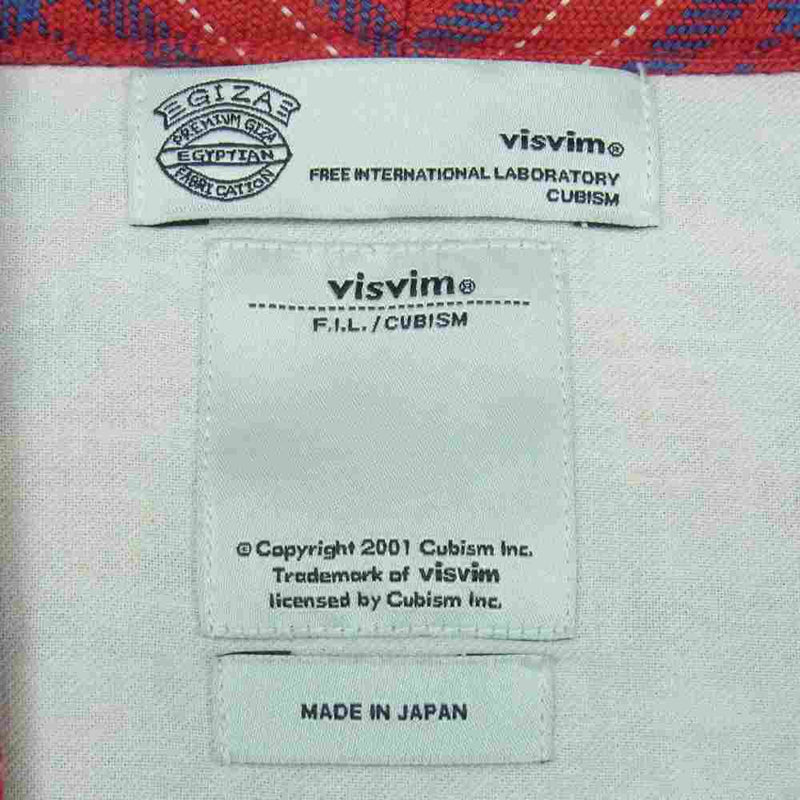 VISVIM ビズビム 0112305011001 LHAMO SHIRT GIZA ギザコットン ラモシャツ チェック ジャケット レッド系 ブルー系 2【中古】