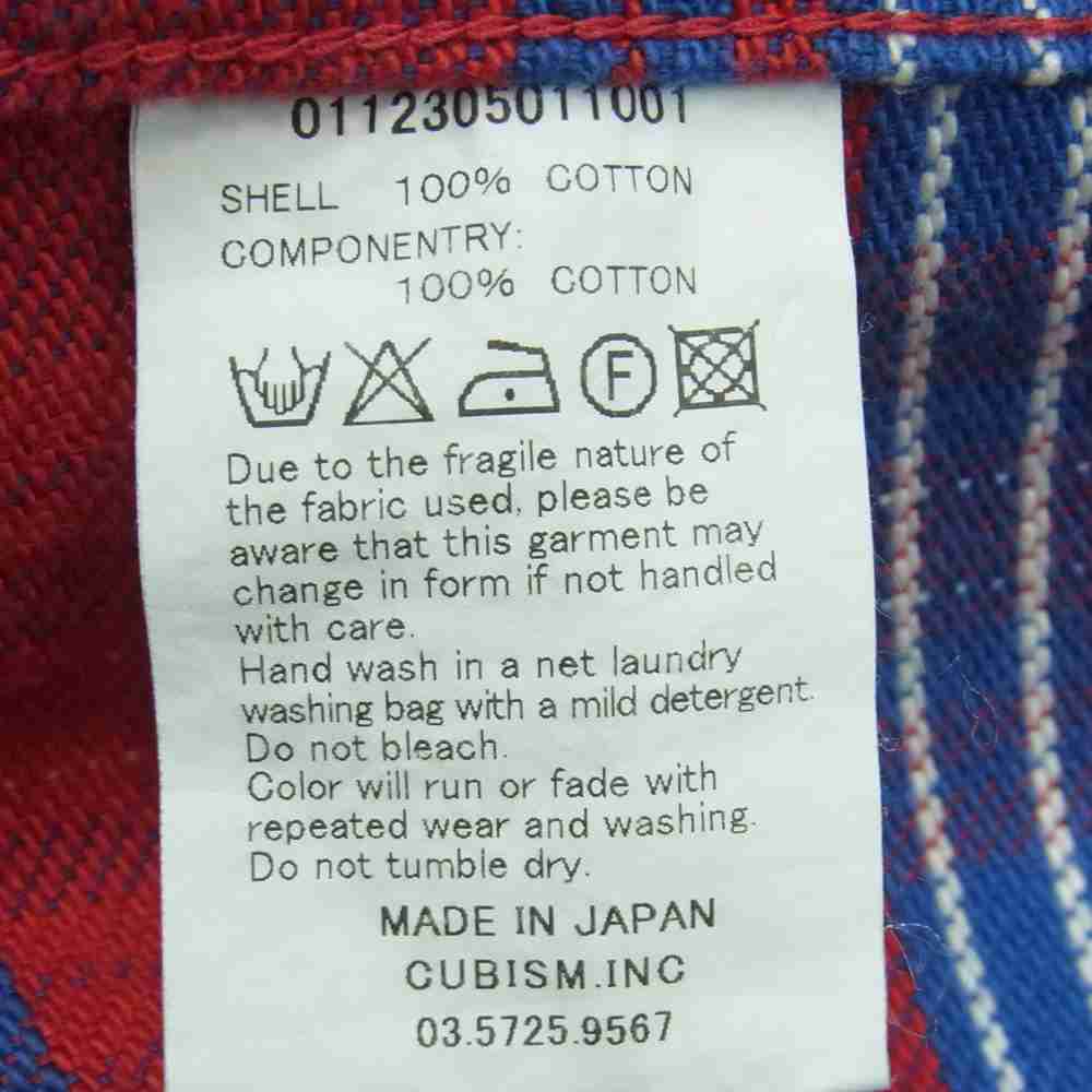 VISVIM ビズビム 0112305011001 LHAMO SHIRT GIZA ギザコットン ラモシャツ チェック ジャケット レッド系 ブルー系 2【中古】