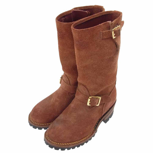 WESCO ウエスコ CUSTOM BOSS カスタム ボス ラフアウト スエード エンジニア ブーツ 赤茶系 ブラウン系 6.5E【中古】