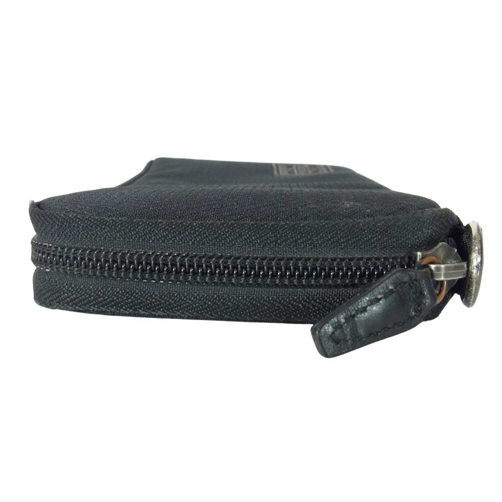 PORTER ポーター ナイロン ラウンドジップ ウォレット ブラック系 グレー系【中古】