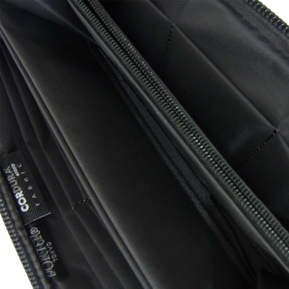 PORTER ポーター ナイロン ラウンドジップ ウォレット ブラック系 グレー系【中古】