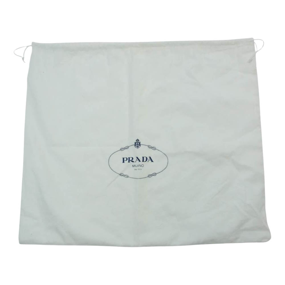 PRADA プラダ 1BA863 ガレリア サフィアーノ ストライプ 2WAY ショルダー バッグ ネイビー系 ホワイト系【中古】