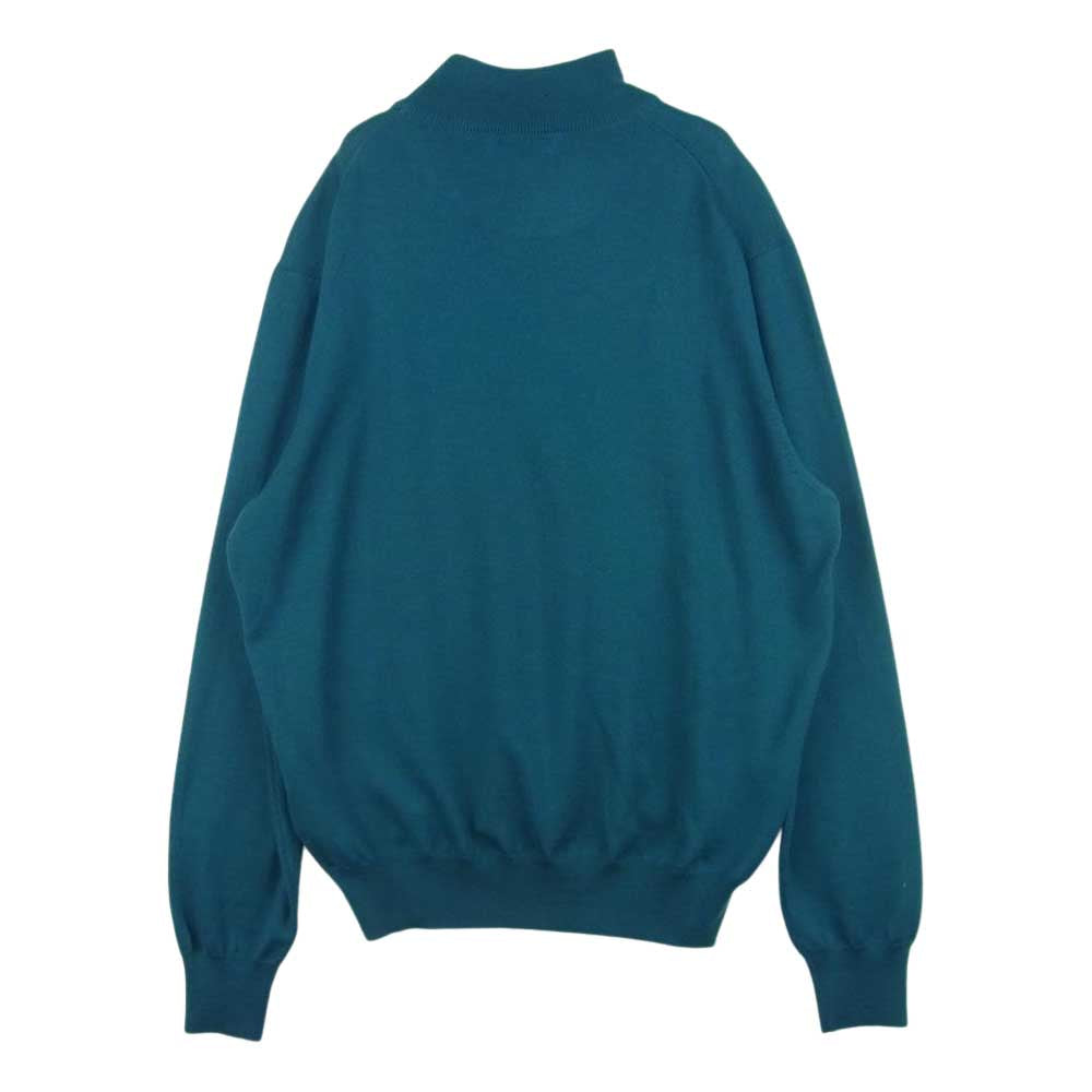 グランサッソ モックネック ニット 長袖 セーター ウール イタリア製 青緑系 50【中古】