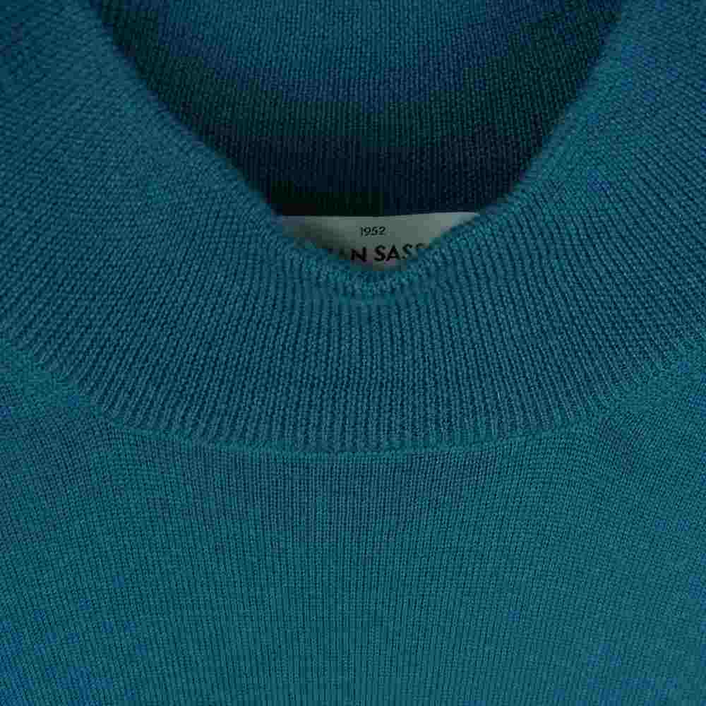 グランサッソ モックネック ニット 長袖 セーター ウール イタリア製 青緑系 50【中古】