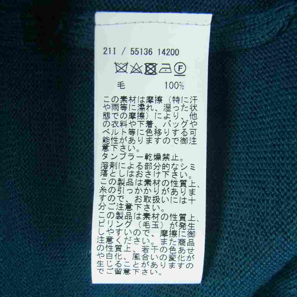 グランサッソ モックネック ニット 長袖 セーター ウール イタリア製 青緑系 50【中古】