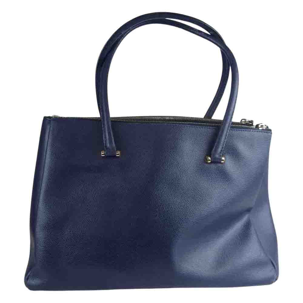 Furla フルラ レザー トート ハンドバッグ ダークネイビー系【中古】