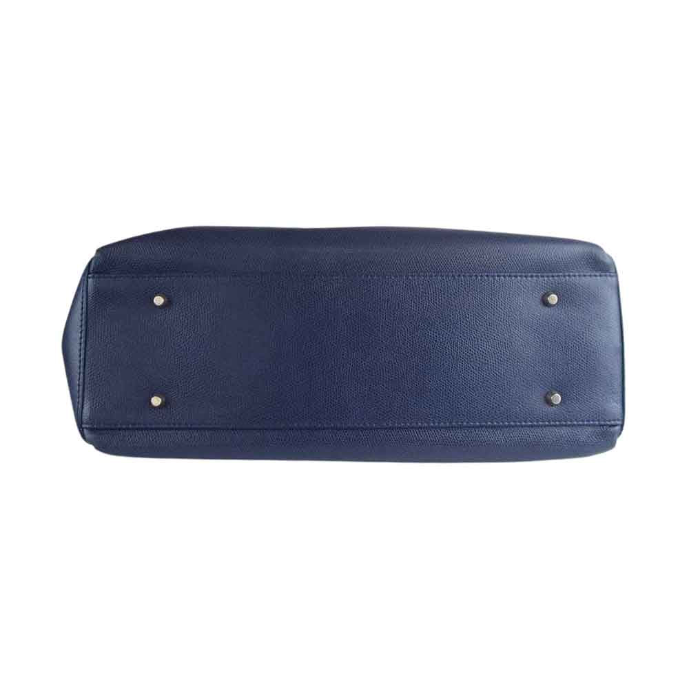 Furla フルラ レザー トート ハンドバッグ ダークネイビー系【中古】