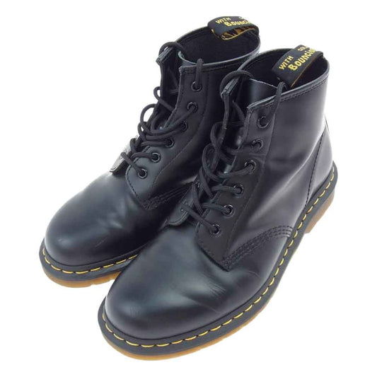 Dr.Martens ドクターマーチン ６ホール レザー ショートブーツ ブラック系 UK8【中古】