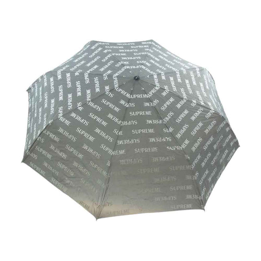Supreme シュプリーム 16W ShedRain Reflective Repeat Umbrella シェドレイン リフレクター ロゴ総柄 ワンタッチ 折り畳み傘 アンブレラ グレー系 光沢のあるラメ入りグレー系【中古】
