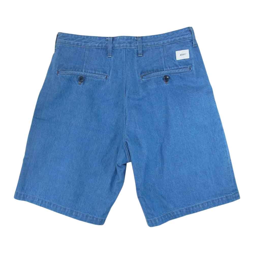 WTAPS ダブルタップス 21SS 211WVDT-PTM06 TUCK 01 SHORTS COTTON DENIM デニム タック ショート ハーフ パンツ ショーツ インディゴブルー系 03【中古】