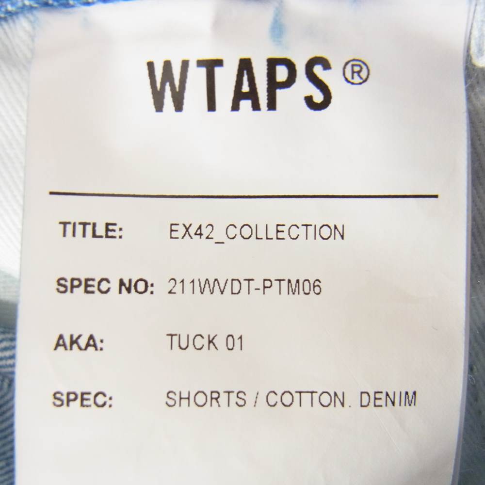 WTAPS ダブルタップス 21SS 211WVDT-PTM06 TUCK 01 SHORTS COTTON DENIM デニム タック ショート ハーフ パンツ ショーツ インディゴブルー系 03【中古】