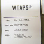 WTAPS ダブルタップス 20AW 202WVDT-PTM02 JUNGLE SKINNY TROUSERS COTTON.WEATHER ジャングル スキニー トラウザー ミリタリー パンツ オリーブ オリーブ系 02【中古】