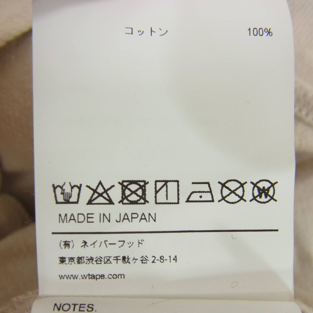 WTAPS ダブルタップス 21AW 212TQDT-SHM04 LEAGUE LS COTTON. FLANNEL LONG LIVE ワッペン リーグ ベースボール フランネル 長袖 シャツ ベージュ系 03【中古】