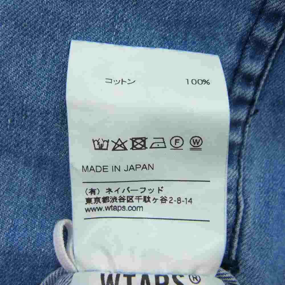 WTAPS ダブルタップス 18AW 182GWDT-JKM02 THOMPSON JACKET. COTTON. DENIM トンプソン デニム ジャケット 切替 コート インディゴブルー系 3【中古】