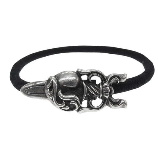 CHROME HEARTS クロムハーツ（原本無） HAIRBAND ダガーハート ヘアゴム シルバー系 ブラック系【中古】