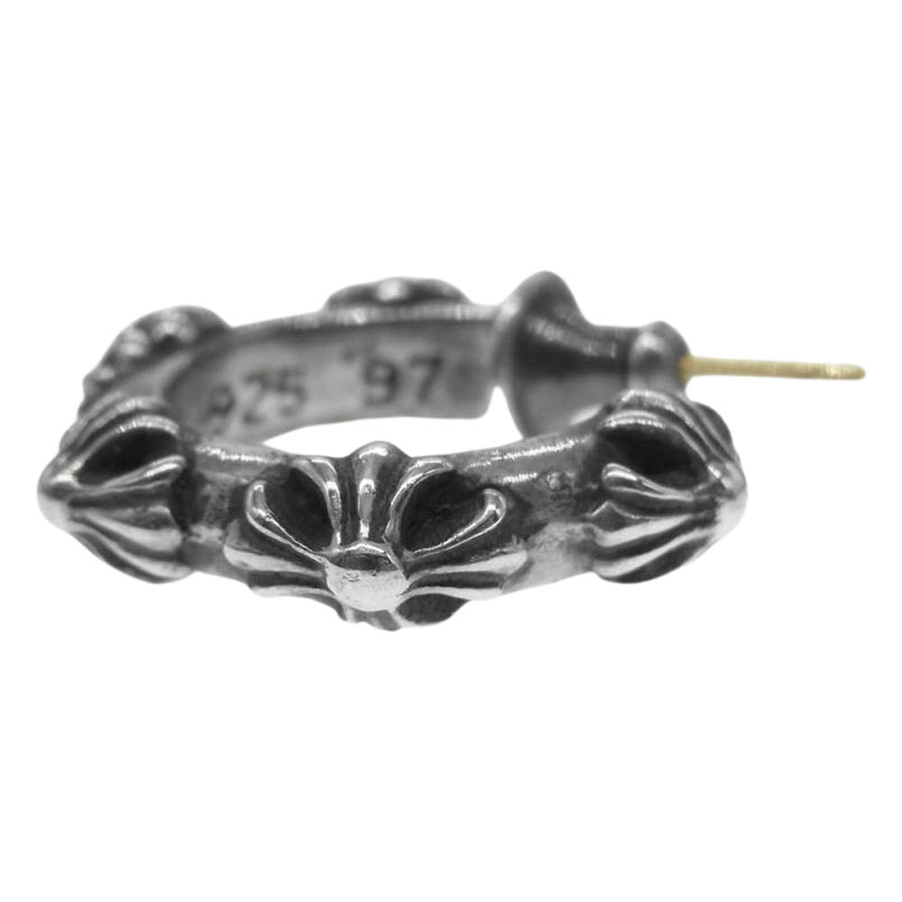 CHROME HEARTS クロムハーツ（原本無） HOOP CROSS SML クロスバンド フープピアス シルバー系【中古】