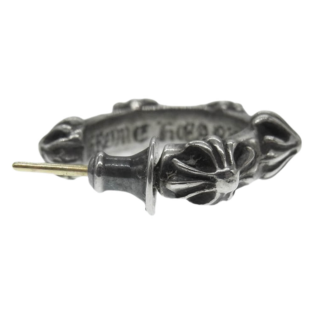 CHROME HEARTS クロムハーツ（原本無） HOOP CROSS SML クロスバンド フープピアス シルバー系【中古】