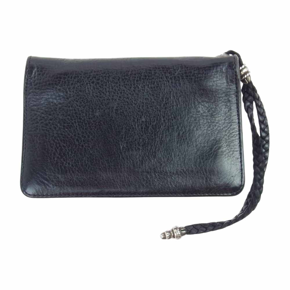 CHROME HEARTS クロムハーツ（原本無） 2ZIP STRAP 2ジップ ストラップ レザー ウォレット ブラック系【中古】
