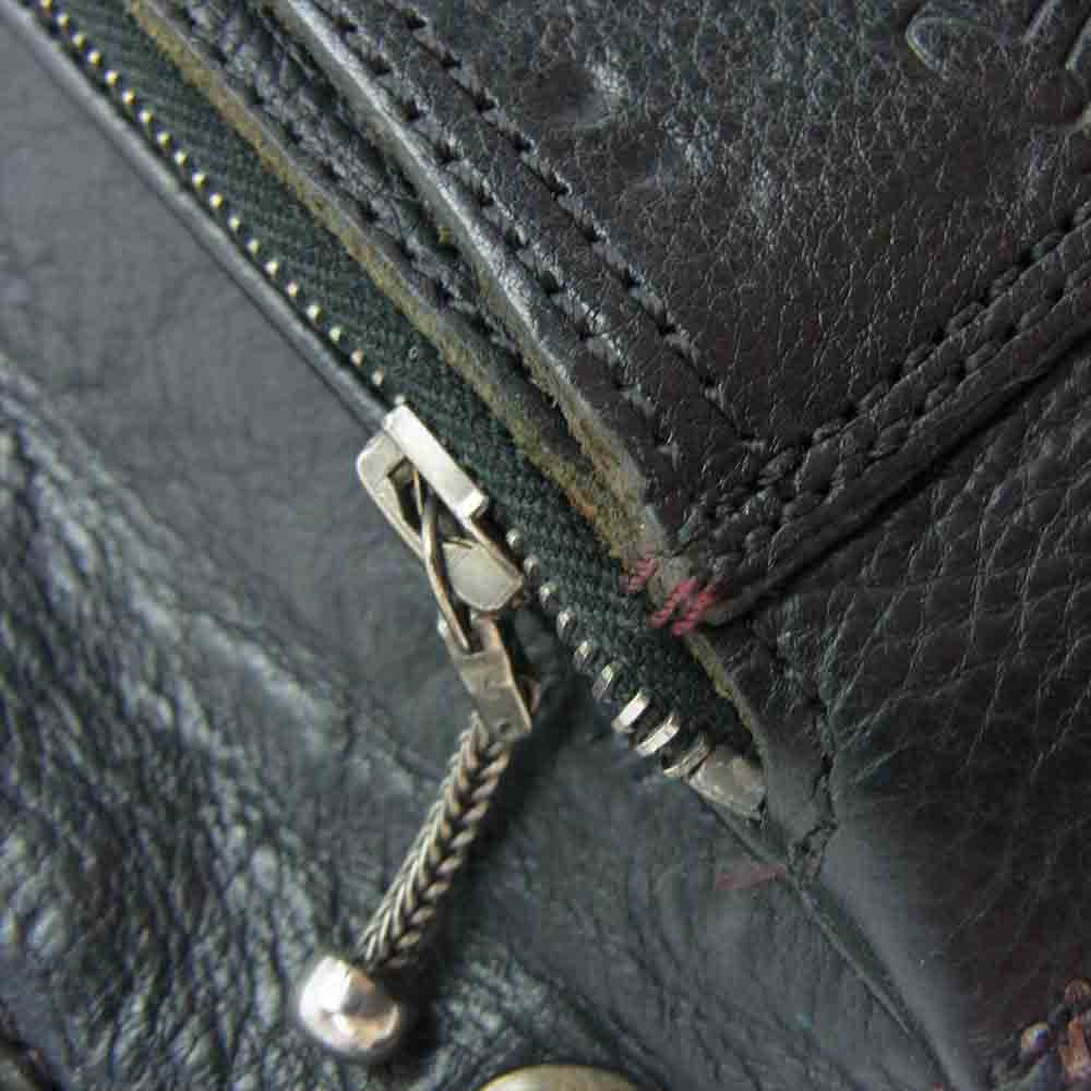 CHROME HEARTS クロムハーツ（原本無） 2ZIP STRAP 2ジップ ストラップ レザー ウォレット ブラック系【中古】