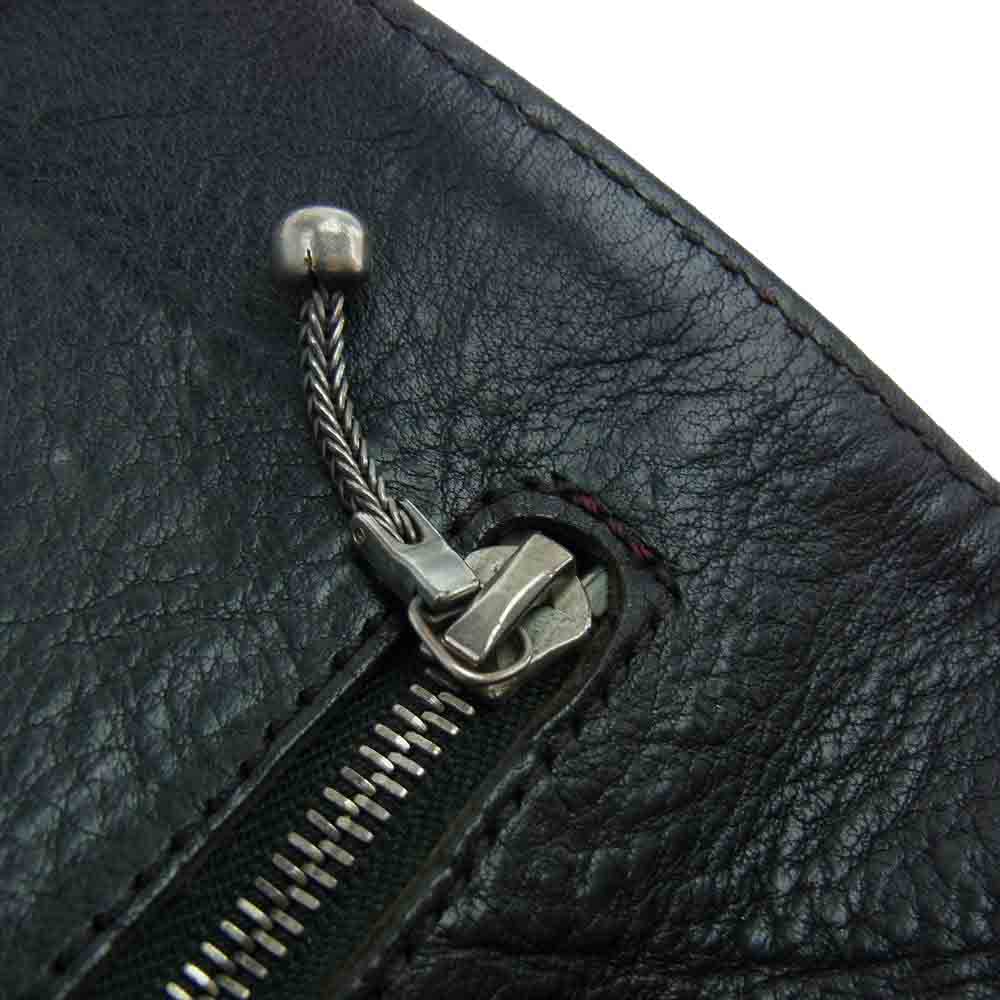 CHROME HEARTS クロムハーツ（原本無） 2ZIP STRAP 2ジップ ストラップ レザー ウォレット ブラック系【中古】