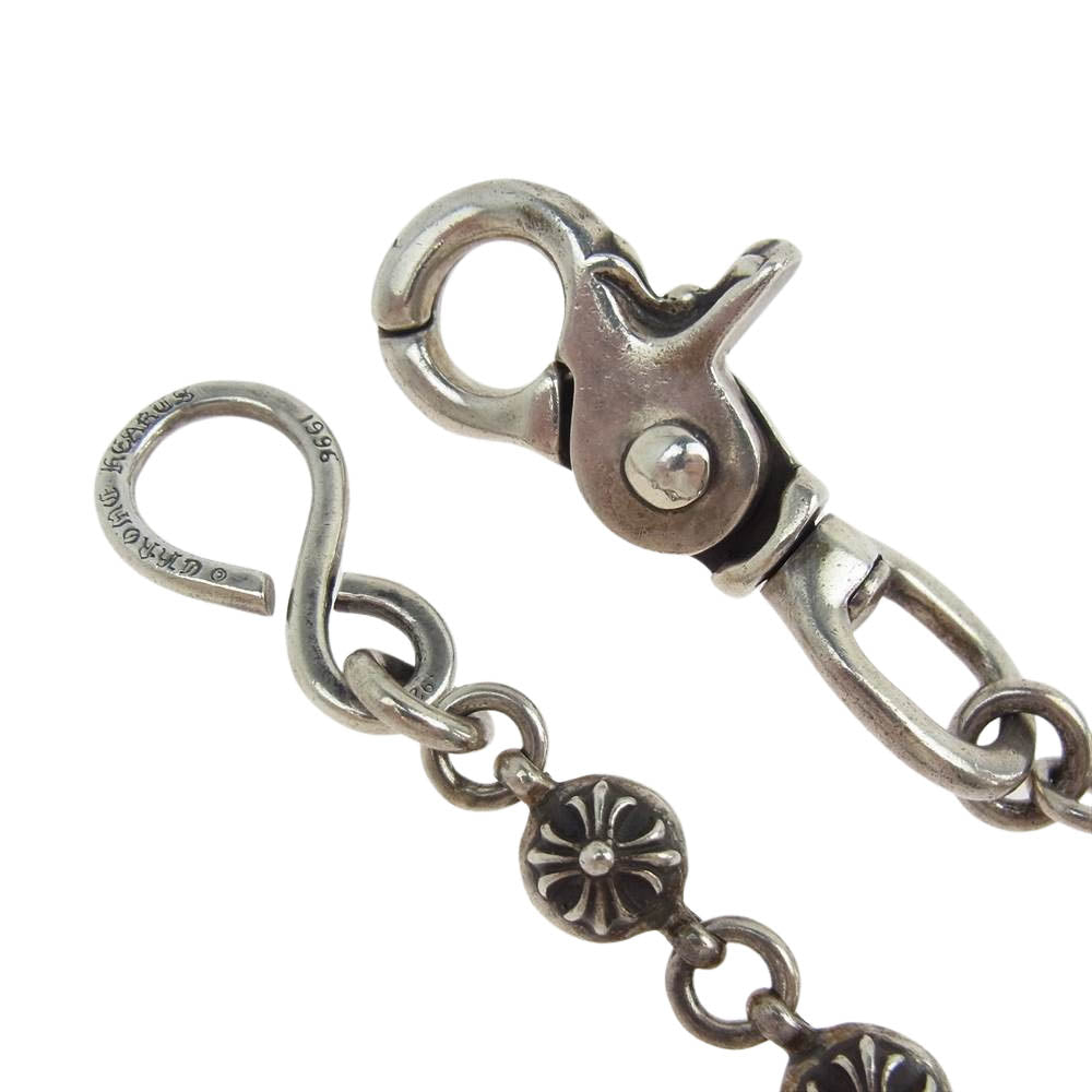 CHROME HEARTS クロムハーツ（原本無） 2BALL LONG-S 1クリップ ロング #2 クロスボール ウォレットチェーン シルバー系【中古】