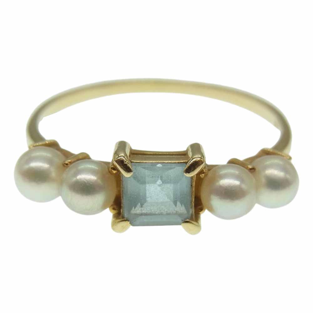 TASAKI タサキ K18 パール アクアマリン リング ゴールド系【中古】